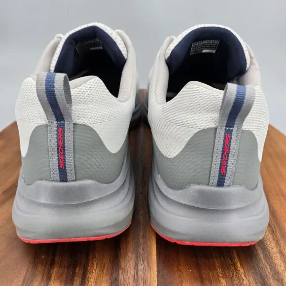 Skechers Shoes Men's 14 Gray Orange Mesh Lace Up Athletic Running Sneakers - Picture 4 of 9